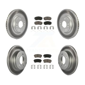 Front Rear Coat Brake Rotors Ceramic Pad Kit For Hyundai Sonata With Manual Parking KGC-100774
