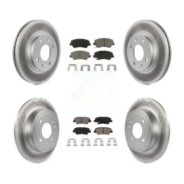 Front Rear Coated Disc Brake Rotors And Ceramic Pads Kit For Hyundai Accent Kia Rio KGC-100778