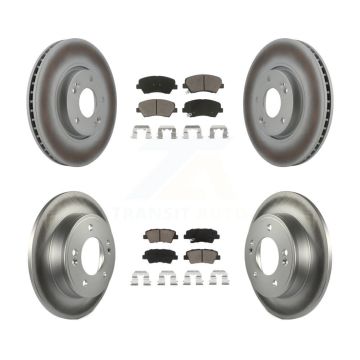Front Rear Coat Brake Rotor Ceramic Pad Kit For 2014 Kia Forte SX With 15" Factory Wheels KGC-100781