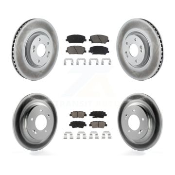 Front Rear Coated Brake Rotors Ceramic Pad Kit For Kia Optima With Electric Parking KGC-100785