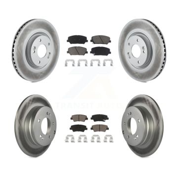 Front Rear Coated Disc Brake Rotors And Ceramic Pads Kit For Kia Optima 2.0L KGC-100787