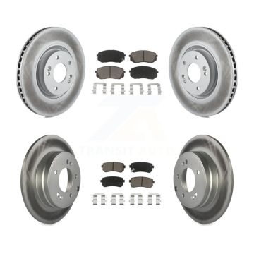 Front Rear Coated Disc Brake Rotors And Ceramic Pads Kit For Hyundai Tucson Kia Cadenza KGC-100790