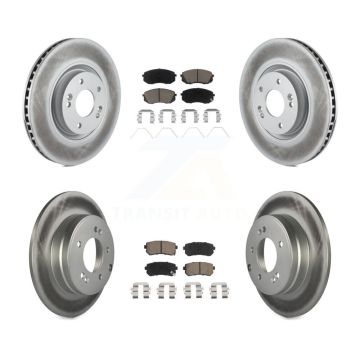 Front Rear Coat Disc Brake Rotor Ceramic Pad Kit For Kia Optima With Manual Parking KGC-100795