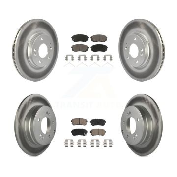 Front Rear Coat Disc Brake Rotor Ceramic Pad Kit For Kia Optima With Manual Parking KGC-100796
