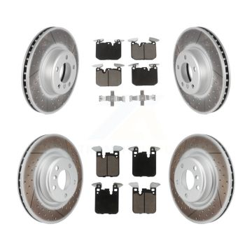 Front Rear Coated Disc Brake Rotors And Ceramic Pads Kit For 2018-2020 BMW M240i xDrive KGC-100804