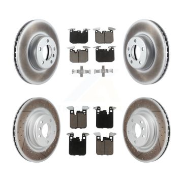 Front Rear Coated Disc Brake Rotors And Ceramic Pads Kit For 2018-2020 BMW M240i xDrive KGC-100806