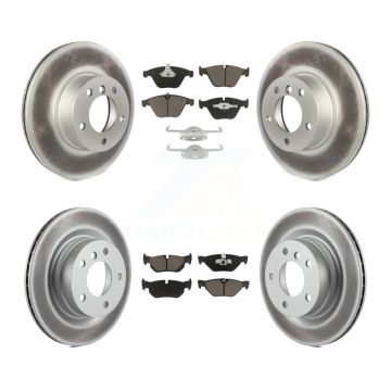 Front Rear Coated Disc Brake Rotors And Ceramic Pads Kit For BMW 328i KGC-100807