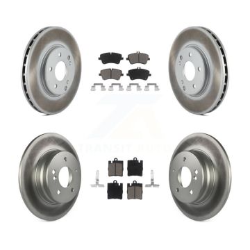 Front Rear Coated Brake Rotor & Ceramic Pad Kit For Mercedes-Benz C280 C240 CLK350 CLK320 KGC-100809