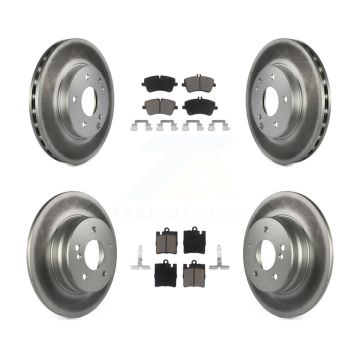 Front Rear Coated Brake Rotor Ceramic Pad Kit For 03-05 Mercedes-Benz C240 Wagon with RWD KGC-100810