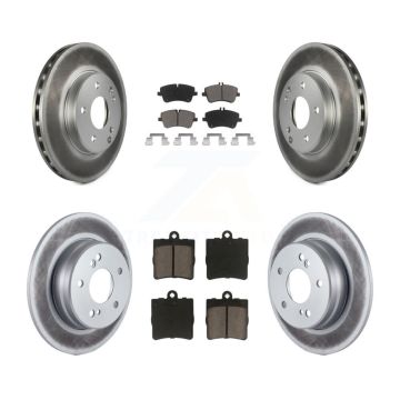 Front Rear Coated Disc Brake Rotors And Ceramic Pads Kit For Mercedes-Benz C230 C240 KGC-100811