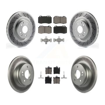 Front Rear Coated Disc Brake Rotor And Ceramic Pad Kit For Mercedes-Benz C230 SLK350 C320 KGC-100813