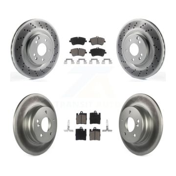 Front Rear Coat Brake Rotors Ceramic Pad Kit For 04 Mercedes-Benz C320 With Sport Package KGC-100815