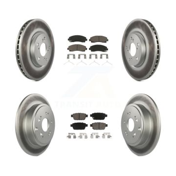 Front Rear Coated Disc Brake Rotors And Ceramic Pads Kit For 2006-2014 Honda Ridgeline KGC-100816