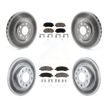 Front Rear Coated Disc Brake Rotors And Ceramic Pads Kit For 2013-2016 Dodge Dart KGC-100818