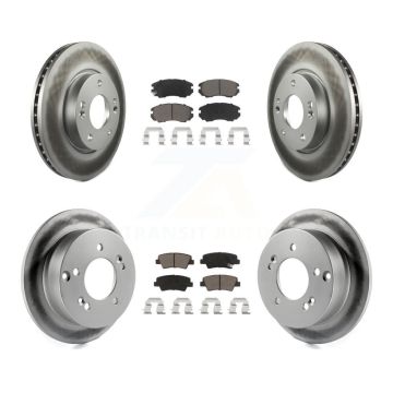 Front Rear Coated Disc Brake Rotors And Ceramic Pads Kit For Hyundai Sonata 2.4L KGC-100819