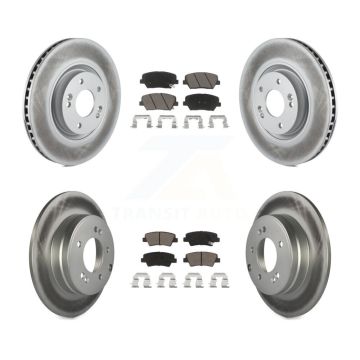 Front Rear Coated Disc Brake Rotors And Ceramic Pads Kit For Hyundai Azera KGC-100823