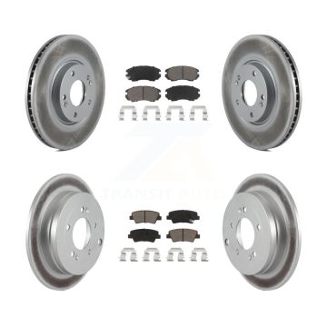 Front Rear Coated Disc Brake Rotors And Ceramic Pads Kit For Kia Amanti Hyundai Azera KGC-100824