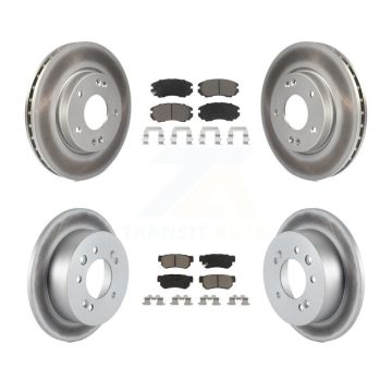 Front Rear Coated Disc Brake Rotors And Ceramic Pads Kit For Hyundai Elantra KGC-100826