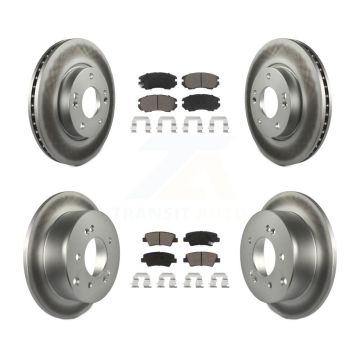 Front Rear Coated Disc Brake Rotors And Ceramic Pads Kit For 2012-2013 Kia Soul KGC-100827