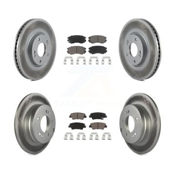 Front Rear Coated Disc Brake Rotors And Ceramic Pads Kit For Hyundai Azera KGC-100828