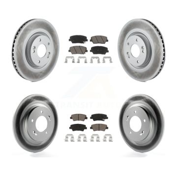 Front Rear Coated Disc Brake Rotors & Ceramic Pad Kit For 2016-2017 Hyundai Azera Limited KGC-100829