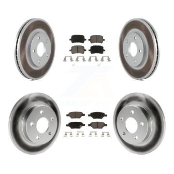 Front Rear Coated Disc Brake Rotors And Ceramic Pads Kit For Chevrolet Malibu Pontiac G6 KGC-100833