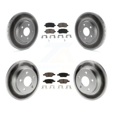 Front Rear Coated Brake Rotor & Ceramic Pad Kit For 2010 Pontiac G5 With Disc Brakes KGC-100834