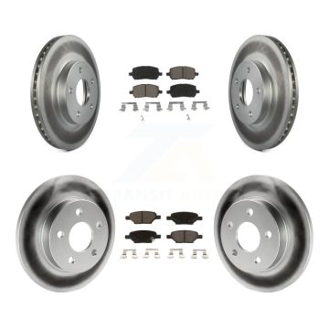 Front Rear Coated Disc Brake Rotors And Ceramic Pads Kit For Pontiac G5 KGC-100835