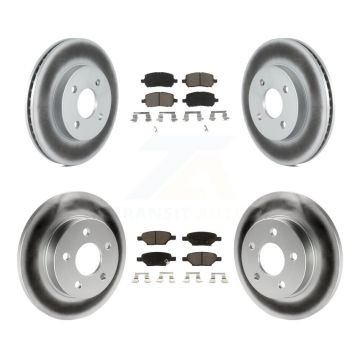 Front Rear Coated Disc Brake Rotors And Ceramic Pads Kit For Pontiac G5 Pursuit KGC-100836