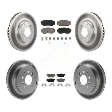 Front Rear Coated Disc Brake Rotor & Ceramic Pad Kit For Mazda CX-7 Ford Edge Lincoln MKX KGC-100839