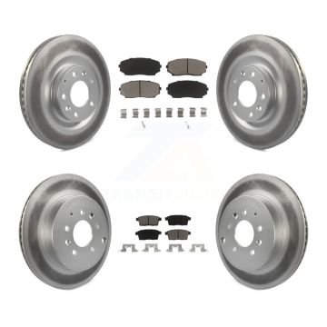 Front Rear Coated Disc Brake Rotors And Ceramic Pads Kit For 2007-2015 Mazda CX-9 KGC-100840