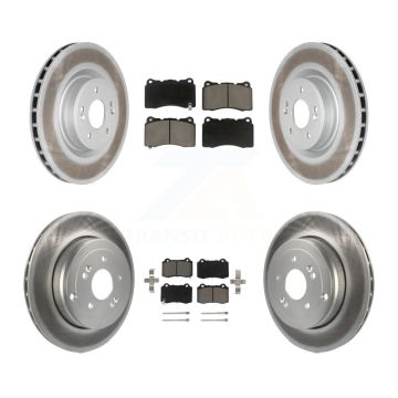 Front Rear Coated Disc Brake Rotors And Ceramic Pads Kit For Hyundai Genesis Coupe KGC-100842