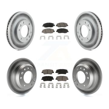 Front Rear Coated Disc Brake Rotors And Ceramic Pads Kit For Kia Sedona Hyundai Entourage KGC-100843