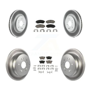 Front Rear Coated Disc Brake Rotors And Ceramic Pads Kit For Acura RDX KGC-100850