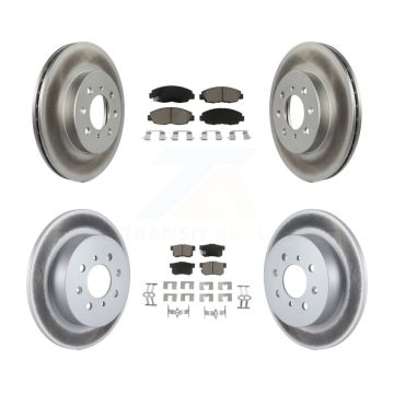 Front Rear Coated Disc Brake Rotors And Ceramic Pads Kit For Honda Civic Acura EL KGC-100852