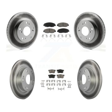 Front Rear Coated Disc Brake Rotors And Ceramic Pads Kit For Honda Civic KGC-100858