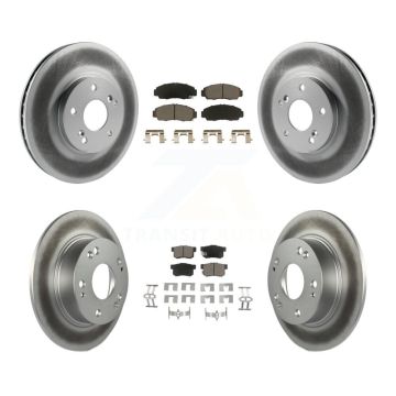 Front Rear Coated Disc Brake Rotors And Ceramic Pads Kit For Honda Accord Acura TSX KGC-100860