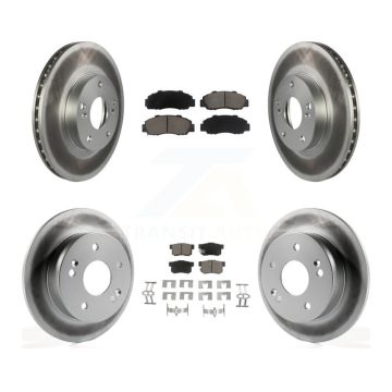 Front Rear Coated Disc Brake Rotors And Ceramic Pads Kit For 1998-2002 Honda Accord 3.0L KGC-100864