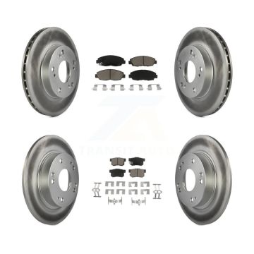 Front Rear Coated Disc Brake Rotors And Ceramic Pads Kit For Honda Civic KGC-100866