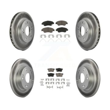 Front Rear Coated Disc Brake Rotors And Ceramic Pads Kit For Honda Civic KGC-100869