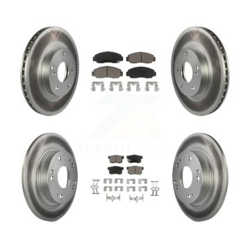 Front Rear Coated Disc Brake Rotors And Ceramic Pads Kit For Acura CSX KGC-100870