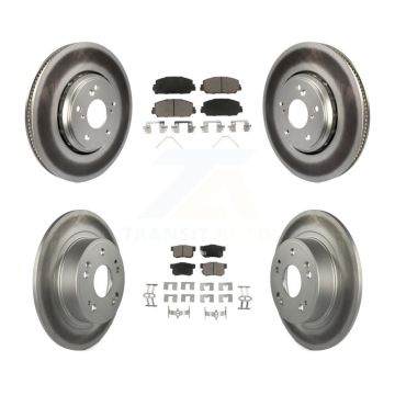 Front Rear Coated Disc Brake Rotors And Ceramic Pads Kit For 2017-2022 Acura ILX KGC-100871