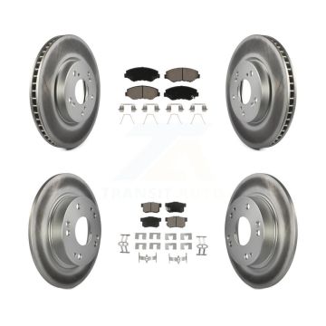 Front Rear Coated Disc Brake Rotors And Ceramic Pads Kit For Honda Civic KGC-100872