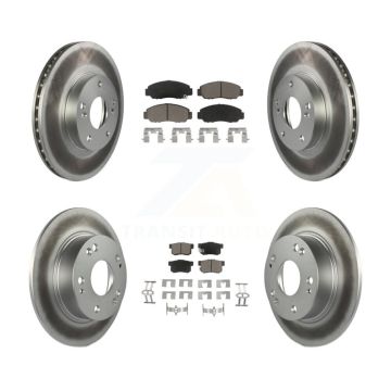 Front Rear Coated Disc Brake Rotors And Ceramic Pads Kit For Honda Accord KGC-100873