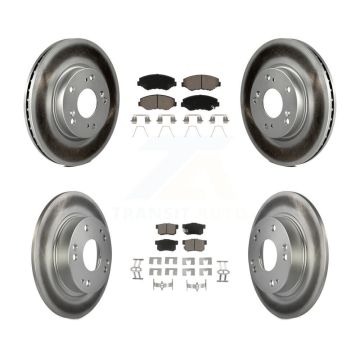 Front Rear Coated Disc Brake Rotors And Ceramic Pads Kit For 2013 Acura ILX 2.0L KGC-100879