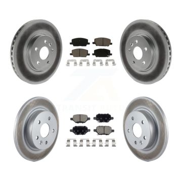Front Rear Coated Disc Brake Rotors And Ceramic Pads Kit For Buick Encore Chevrolet Trax KGC-100881