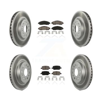 Front Rear Coat Disc Brake Rotors Ceramic Pad Kit For Chevrolet Traverse GMC Acadia Buick KGC-100882