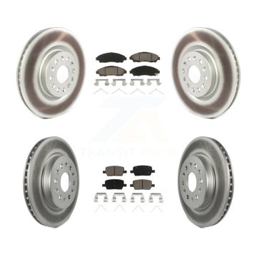 Front Rear Coated Disc Brake Rotor And Ceramic Pad Kit For Cadillac XT5 Buick Enclave XT6 KGC-100885