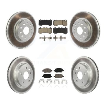 Front Rear Coated Disc Brake Rotors And Ceramic Pads Kit For Chevrolet Camaro LT LS KGC-100886