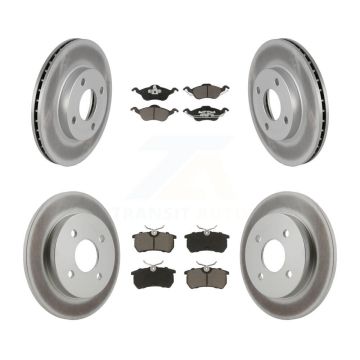 Front Rear Coated Disc Brake Rotors And Ceramic Pads Kit For Ford Focus KGC-100887